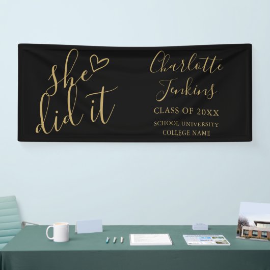 Zwart Goud Ze Heeft Het Gedaan Script Afstudeerfee Spandoek (Beurs)