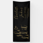 Zwart Goud Ze Heeft Het Gedaan Script Afstudeerfee Spandoek (Verticaal)