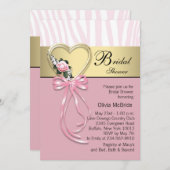 Zwart Goud Zebra Roze Zebra Vrijgezellenfeest Kaart (Voorkant / Achterkant)