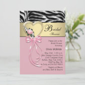 Zwart Goud Zebra Roze Zebra Vrijgezellenfeest Kaart (Staand voorkant)