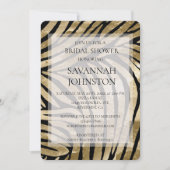 Zwart Goud Zebra Vrijgezellenfeest Kaart (Voorkant)