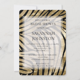 Zwart Goud Zebra Vrijgezellenfeest Kaart