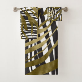 Zwart & Goud Zebraprint Safari Chic Glamour Bad Handdoek