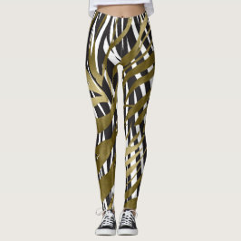 Zwart & Goud Zebraprint Safari Chic Glamour Leggings