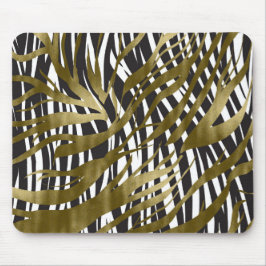 Zwart & Goud Zebraprint Safari Chic Glamour Muismat