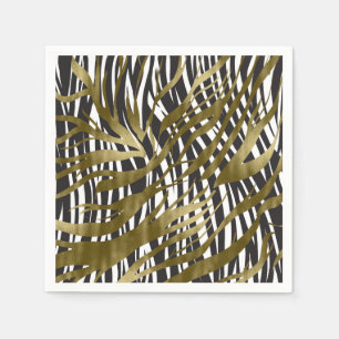 Zwart & Goud Zebraprint Safari Chic Glamour Servet