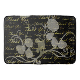 zwart, goud, zilver, dank je, bloemen, bloem, bloe badmat