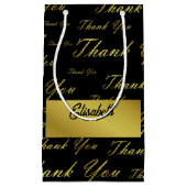 zwart, goud, zilver, dank + jou, bloemen, bloem, b klein cadeauzakje (Voorkant)