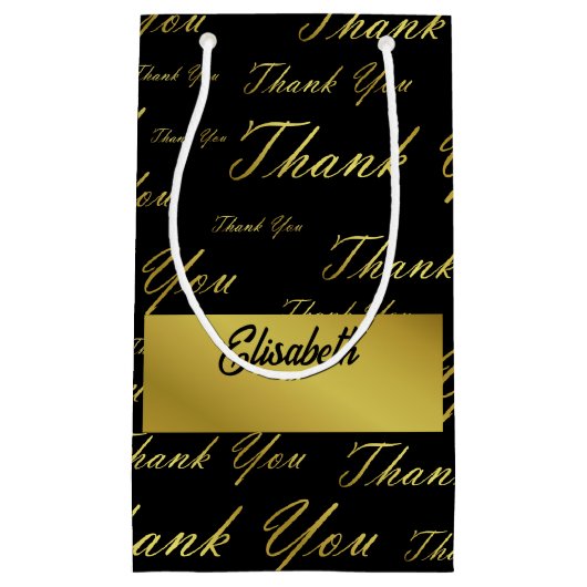 zwart, goud, zilver, dank + jou, bloemen, bloem, b klein cadeauzakje (Voorkant)