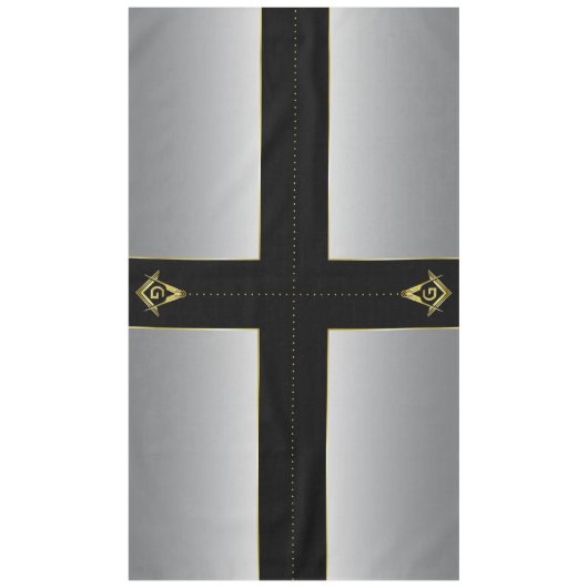 Zwart Goud Zilver Masonic Tafelkleed & Decoraties (Voorkant)