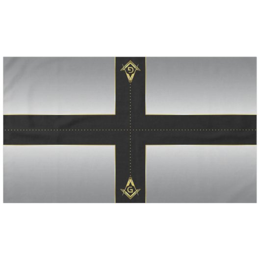 Zwart Goud Zilver Masonic Tafelkleed & Decoraties (Voorkant (Horizontaal))