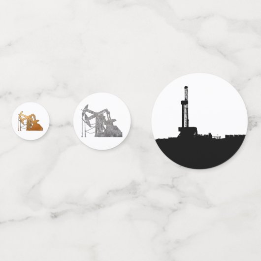 Zwart, Goud, Zilver Olieveld Thema Confetti (Voorkanten)