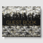 Zwart Goud Zilveren Sparkle Guest Book Gastenboek (Voorkant)