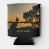 Zwart & Goud Zonsondergang Kangoeroe Australië Lan Blikjeskoeler (Voorkant)