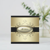 Zwart Goud Zwart All Occasion Party Kaart (Staand voorkant)