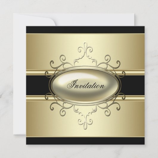 Zwart Goud Zwart All Occasion Party Kaart (Voorkant)