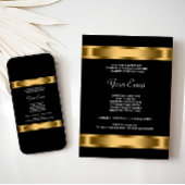 Zwart Goud Zwart Corporate Party Event Kaart