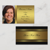 Zwart Goud Zwart Foto Visitekaartje (Voorkant / Achterkant)
