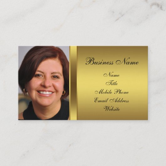 Zwart Goud Zwart Foto Visitekaartje (Voorkant)