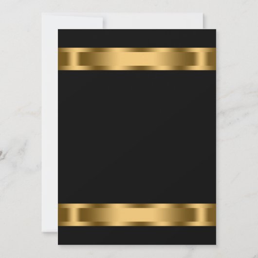 Zwart Goud Zwart Stropdas Corporate Party Sjabloon Kaart (Achterkant)