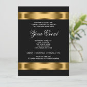 Zwart Goud Zwart Stropdas Corporate Party Sjabloon Kaart (Staand voorkant)