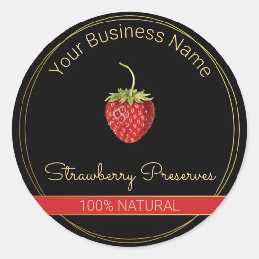 Zwart-goudaardbei behoudt etiket (Voorkant)