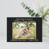 Zwart/goudachtergrond - 3x5 Afstudeerder aankondig Kaart (Staand voorkant)