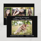 Zwart/goudachtergrond - 3x5 Afstudeerder aankondig Kaart (Voorkant / Achterkant)