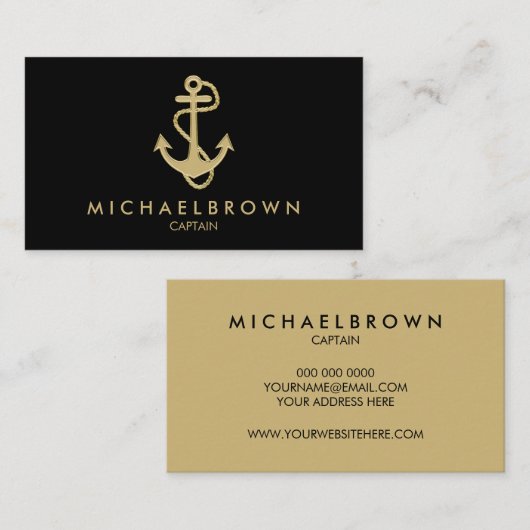 Zwart-goudanker Visitekaartje (Voorkant / Achterkant)