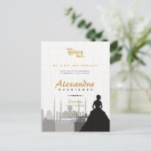 Zwart & goudArabisch Quinceañera Foto Briefkaart (Staand voorkant)