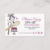 Zwart & goudbaken & kookgereedschap Hartelijk dank Visitekaartje (Achterkant)