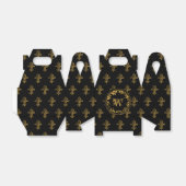 Zwart & goudbijtend  monogram bedankdoosjes (Uitgevouwen)
