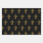 Zwart & goudbijtend  monogram inpakpapier vel (Voorkant 2)