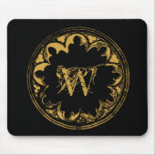 Zwart & goudbijtend  monogram muismat (Voorkant)