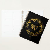 Zwart & goudbijtend monogram planner (Display)