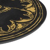 Zwart & goudbijtend  monogram snijplank (Hoek)