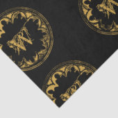 Zwart & goudbijtend  monogram tissuepapier (Detail)