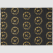 Zwart & goudbijtend  monogram tissuepapier (Voorkant)