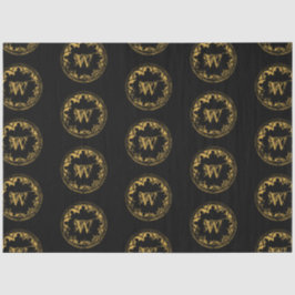 Zwart & goudbijtend monogram tissuepapier