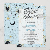 Zwart Goudblauw Hemels Vrijgezellenfeest Kaart (Voorkant / Achterkant)