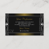 Zwart goudbruin  Sparkle Diamonds Monogram Visitekaartje (Achterkant)