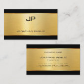 Zwart-goudbruine luxe Sjabloon Visitekaartje (Voorkant / Achterkant)