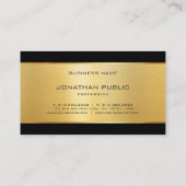 Zwart-goudbruine luxe Sjabloon Visitekaartje (Achterkant)