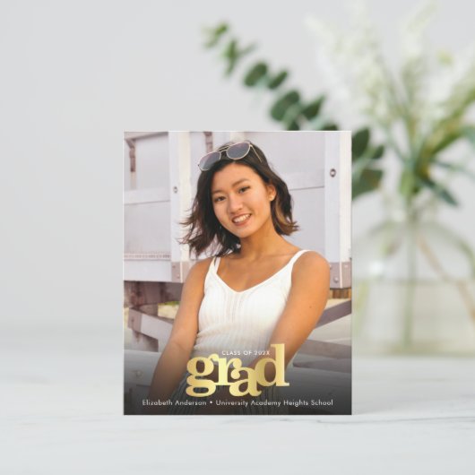 Zwart goudbudget foto's afstuderen vetgedrukte uit (Staand voorkant)