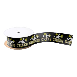 Zwart-goudcheerleading Satin Ribbon Satijnen Lint