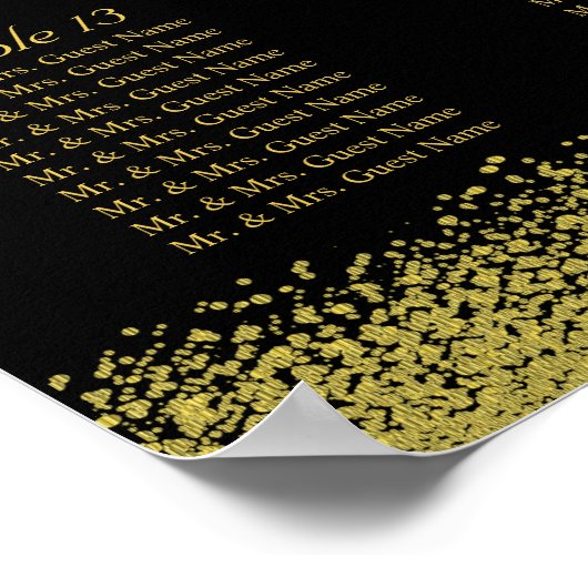 Zwart-goudConfetti - 16-zittingsschema Poster (Hoek)