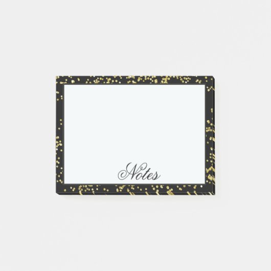 Zwart-goudConfetti op maat Post-it® Notes (Voorkant)