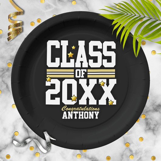 Zwart|Goudcursusjaar Papieren Bordje