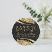 Zwart-gouddampen slaan de datum op save the date (Staand voorkant)
