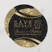 Zwart-gouddampen slaan de datum op save the date (Voorkant / Achterkant)